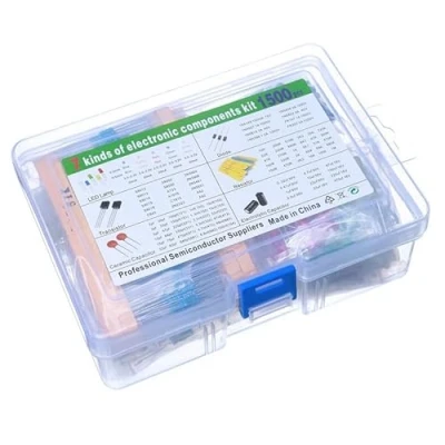 Afbeelding van KSOPUERT 1500 stuks elektronische componenten DIP metaallaagweerstanden LED diodes gemeenschappelijke transistors elektrolytische condensator keramische condensatoren