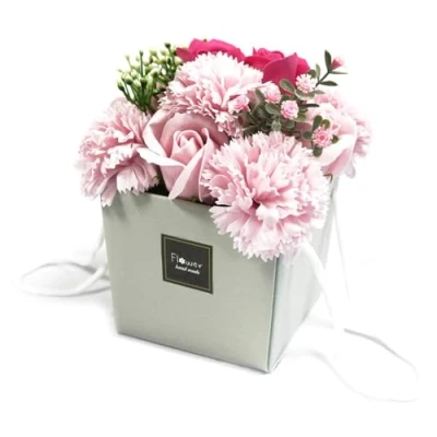 Afbeelding van Zeep Bloemboeket Roze Roos &amp; Anjer Cadeau