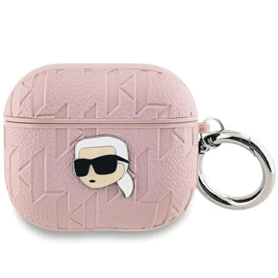 Afbeelding van Karl Lagerfeld Monogram Head case voor AirPods 3 roze