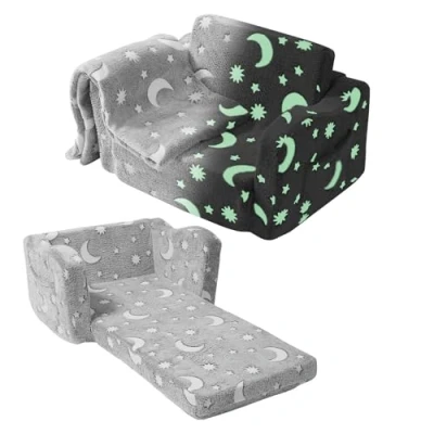 Image de VEVOR Fauteuil pour Enfants Pliable Canapé Éponge 25D Haute Densité Housse et Couverture Phosphorescent en Tissu Polaire Sofa Tout Petits Se Reposer Chambre à Coucher Salle de Jeux