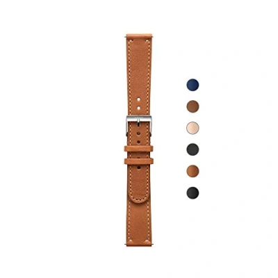Afbeelding van Withings Hoogwaardige leren armband voor scanwatch, Steel HR, HR Sport, Move ECG, en Steel, bruin, 18 mm