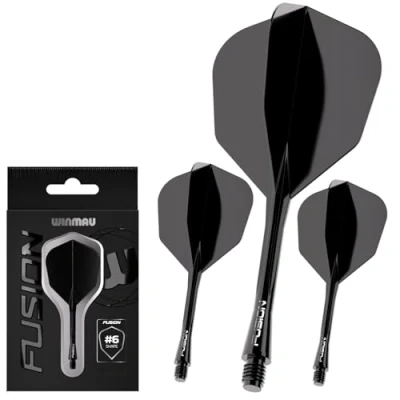 Afbeelding van Winmau Fusion Solid Black NO6 Dart Flights Short