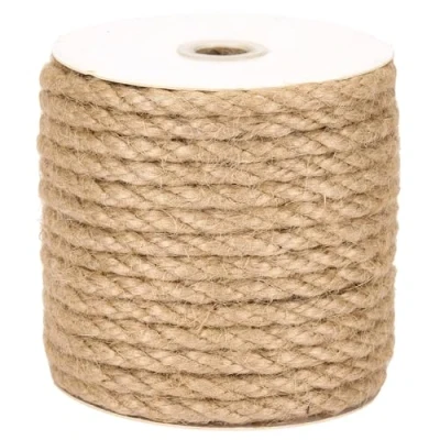 Afbeelding van Natuurlijk jute touw, tosadee, 8 mm, lengte 20 m, koord voor knutselen, tuinieren, decoratie, handwerk