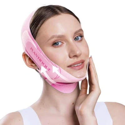 Image de PLANTIFIQUE Masque Double Menton Contour du Visage Femme et Homme Bandeau Réutilisable aux Tissu Respirant Réglable Ceinture Amincissante Gaine
