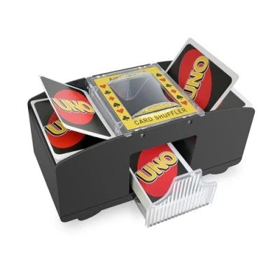 Afbeelding van elektrische kaartmixer voor 1 2 decks, automatische speelkaartmixer familiebijeenkomsten, UNO, poker, blackjack, batterij