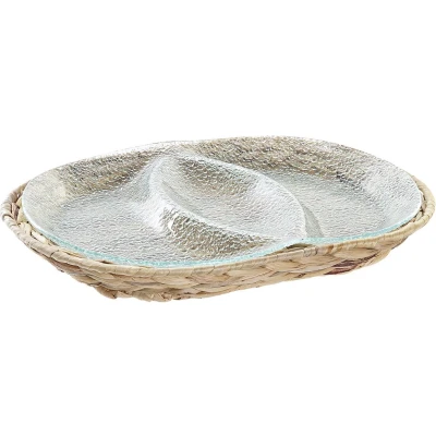 Afbeelding van Snackdienblad DKD Home Decor 38 x 25 4 cm Kristal Natuurlijk Transparant