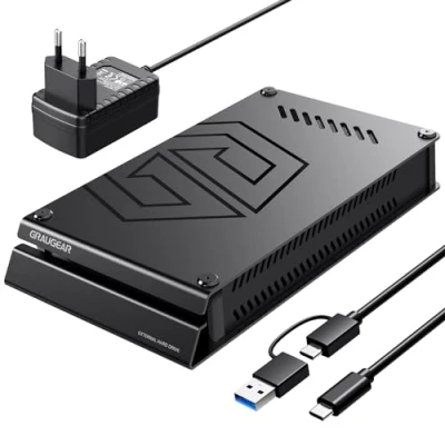 Afbeelding van GRAUGEAR Externe harde schijf 8 TB in aluminium behuizing voor Playstation, design geformatteerd PS4 en PS5 3,5 inch HDD