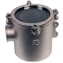 Afbeelding van Brons vernikkeld koelwaterfilter (robuust) met rvs 316 zeef 1 1/2 h=178mm 19100l/h