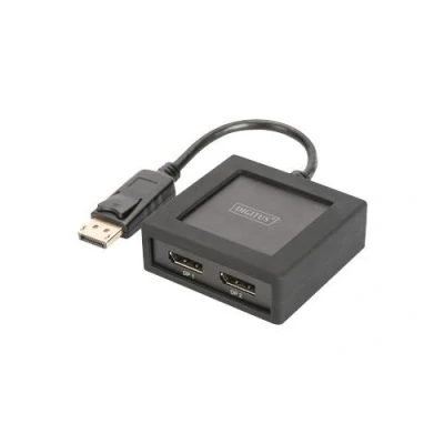 Afbeelding van Digitus DS 45404 2 poorten DisplayPort splitter Met metalen behuizing, Ultra HD geschikt, aluminium behuizing 4096 x 2160 Pixel Zwart