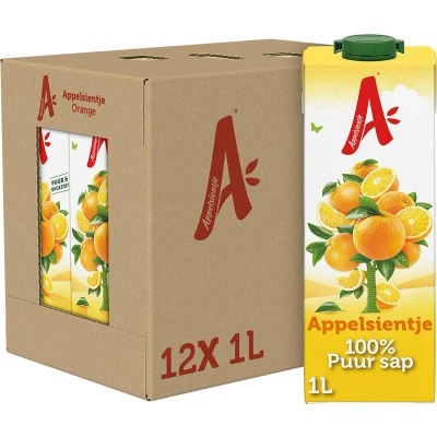 Afbeelding van Appelsientje Sinaasappelsap 1 L, Pak Van 12 Stuks Frisdrank