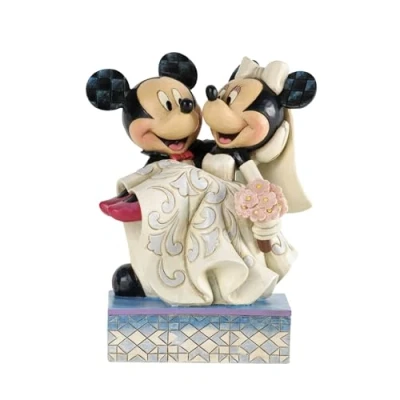 Image de Disney Traditions par Jim Shore Mickey et Minnie Mouse Cake Topper Figurine en résine de pierre, 6,5