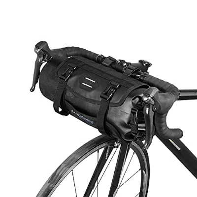 Afbeelding van Lixada Fietstas, waterdicht, voor mountainbike, straat, MTB, fiets, voorframe, stuur, mand met ritssluiting, 3 l 7 verstelbaar (zwart)