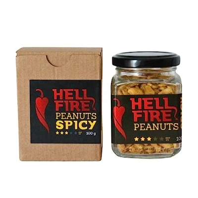 Afbeelding van I LOVE Spicy Hellfire Peanuts 100 g gegrilde pinda&#039;s met Habanero chili en specerijen, pikant 3/5