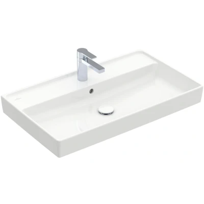 Afbeelding van Villeroy &amp; Boch Collaro meubelwastafel wit (80 x 47 cm) 1 kraangat,