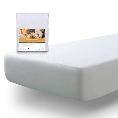 Afbeelding van tural waterdichte matrasbeschermer, badstof 100% katoen, eenpersoonsbed 90 x 190/200 cm, matrasbeschermer