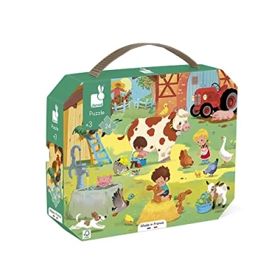 Image de Puzzle enfant 24 pièces Janod Une journée à la ferme