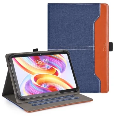 Afbeelding van DLveer Universele hoes voor Blackview Tab 16/Tab 7 Pro/Tab 8/Tab 7/Tab 12 15 Pro, Teclast T50 Pro/P40HD/M40 Plus/M50 Pro tablet, beschermhoes van PU leer tablet 10 11 inch, blauw