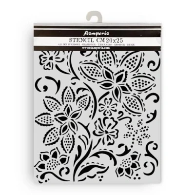 Afbeelding van Stamperia Timeless Thick Stencil 20x25cm Batik Flowers (KSTD180)