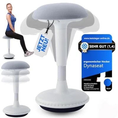 Afbeelding van Ergonomische Wiebelkruk hoogte 45 65 cm voor Normale Bureau&#039;s Bureaukruk Kruk Balanskruk In verstelbaar ∅33cm Wit