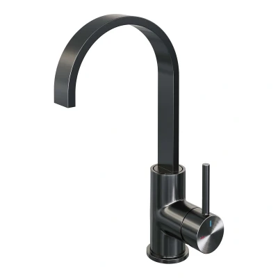 Afbeelding van Brauer gunmetal Edition Wastafelmengkraan opbouw hoog draaibaar platte uitloop model a PVD geborsteld