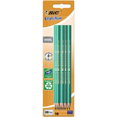 Afbeelding van Potlood Bic Evolution ecolutions 655 zeshoekig HB blister à 10 stuks