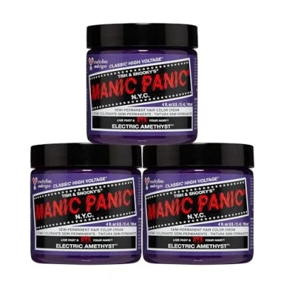 Image de Coloration capillaire semi permanente Manic Panic Electric Amethyst Classic Cream, violet, 3 x 118 ml