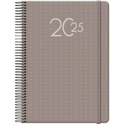 Afbeelding van Dohe Agenda 2025, Portugees, één dag per pagina DIN A5 (14 x 20 cm), 12 maanden januari tot december, ringsluiting, jaarplanner, kantoorbenodigdheden, Porto bruin