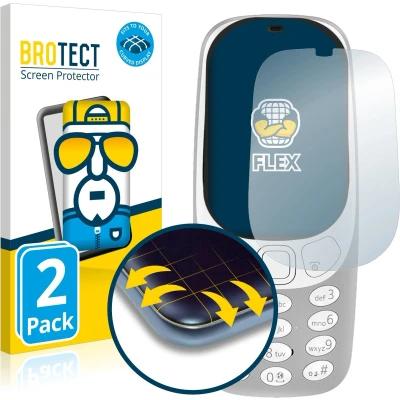 Afbeelding van BROTECT Screenprotector voor Nokia 3310 (2017) Folie Beschermfolie transparant volledig dekking (2 Stuks)