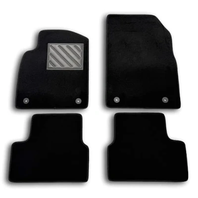 Image de Tapis de sol pour Opel Astra J/GTC/Sports Tourer 2009 à 2015 sur mesure, antidérapant, talonnette en caoutchouc renforcé, boutons fixation