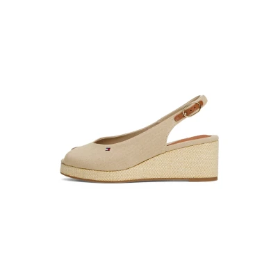 Afbeelding van Tommy Hilfiger dames Espadrille met logo in de kleur Beige, maat: 36