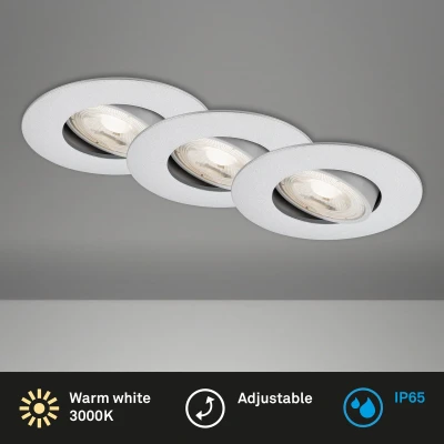 Afbeelding van BRILONER LED Inbouwspot KULANA JET 4,4 cm 3x 4,9 Watt IP65 480lm chroom