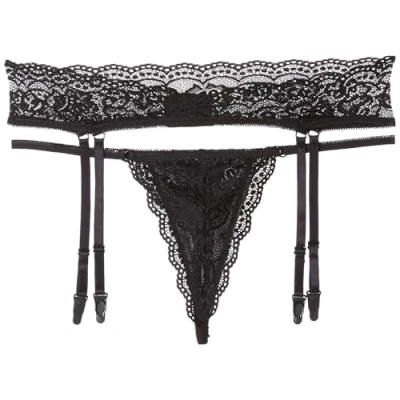 Afbeelding van Cottelli Collection Sierlijke Jarretel Gordel met Passende String voor de Spannende Vrouw Maat L Zwart