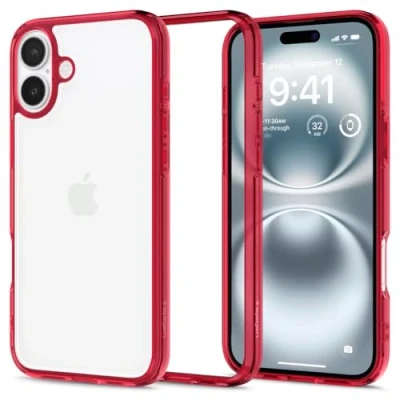 Afbeelding van Spigen Ultra Hybrid beschermhoes voor iPhone 16 kristalrood