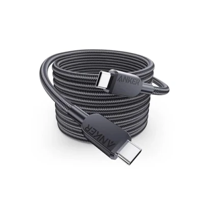Afbeelding van Anker USB C naar kabel, 240 W, 300 cm, compatibel met iPhone 16/15, MacBook Pro/Air, iPad Galaxy S24, Pixel, Switch, LG (gevlochten, 2.0)