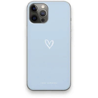 Afbeelding van Case Company® hoesje geschikt voor iPhone 12 Pro Max Klein Hart Blauw Soft Cover Telefoonhoesje Bescherming aan alle Kanten en Schermrand