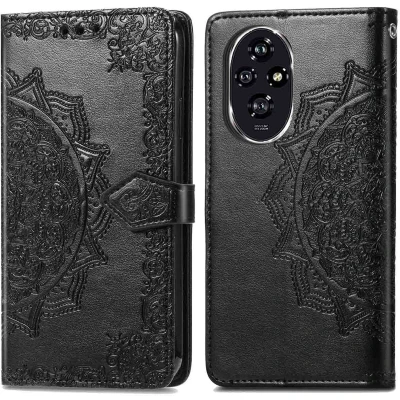 Afbeelding van iMoshion Hoesje Geschikt voor Honor 200 Met Pasjeshouder Mandala Bookcase Zwart