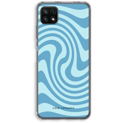 Afbeelding van Case Company® hoesje geschikt voor Samsung Galaxy A22 5G Swirl Blauw Soft Cover Telefoonhoesje Bescherming aan alle Kanten en Schermrand