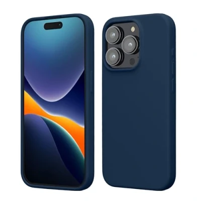 Afbeelding van kwmobile Case voor iPhone 15 Pro Slank TPU Hoesje met Zachte Afwerking In marineblauw