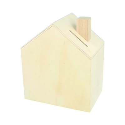 Afbeelding van Artemio 14002221 Spaarpot om thuis te versieren, hout, 12 x 14,5 8 cm