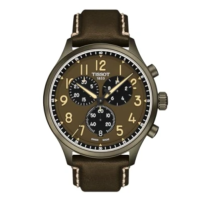Afbeelding van Tissot T Sport Chrono XL T1166173609200 Horloge Leer Bruin Ø 45 mm