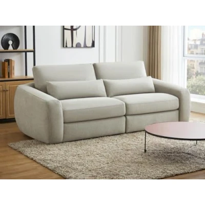 Afbeelding van Vente unique Zitbank 3 plaatsen in lichtgrijze stof GUSANA L 233 cm x H 91 D 110
