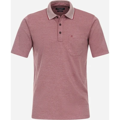 Afbeelding van Casa Moda Polo Stretch Melange Roze Regular fit Heren Poloshirt Maat 5XL