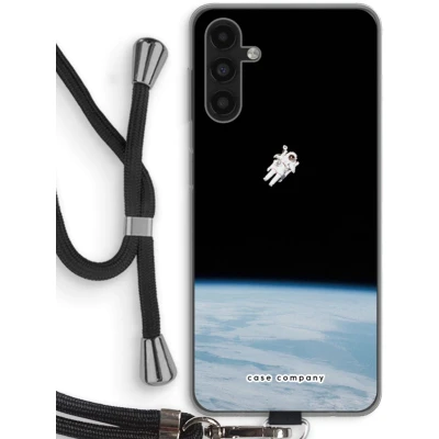 Afbeelding van Case Company® hoesje met Koord geschikt voor Samsung Galaxy A04s Alone in Space Telefoonhoesje Zwart Bescherming aan alle Kanten en Over de Schermrand