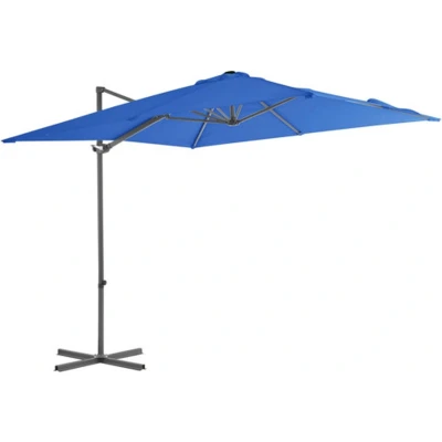 Afbeelding van Zweefparasol met stalen paal 250x250 cm azuurblauw