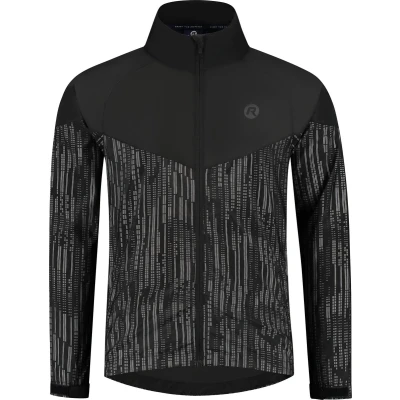 Afbeelding van Rogelli Essential HI VIS Hardloopjack Heren Running Jacket Reflecterend Zwart Maat XL