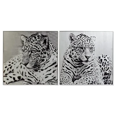 Afbeelding van Schilderij DKD Home Decor 100 x 2,5 cm Luipaard Koloniaal (2 Stuks)