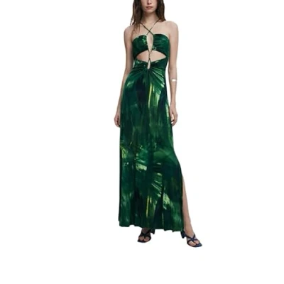 Afbeelding van Desigual Cutout Maxijurk, Dames, Maat: Small, Green