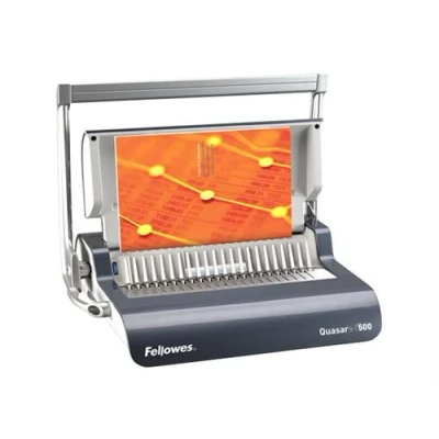 Image de Fellowes quasar+ 500 5627701 perforelieur manuel par anneaux plastique usage fréquent perfore 22 feuilles relie