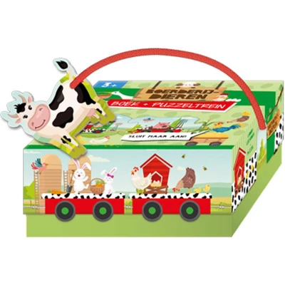 Afbeelding van Boerderijdieren boek + puzzeltrein