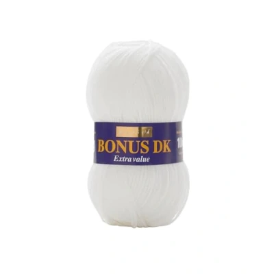 Afbeelding van Sirdar Hayfield Bonus DK dubbel gebreid wit (961), 100 g